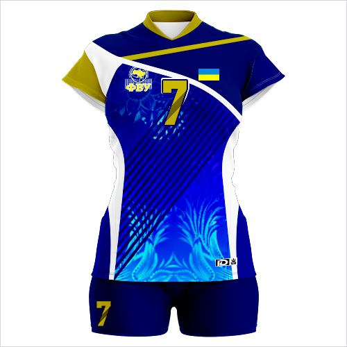 Жіноча волейбольна форма біло-блакитна